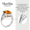 imageMartha Stewart 10 14 Carat Cushion Cut Gemstone Ring with Lab Grown Diamonds in Sterling Silver Choose Your GemstoneCitrine