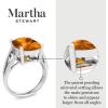 imageMartha Stewart 10 14 Carat Cushion Cut Gemstone Ring with Lab Grown Diamonds in Sterling Silver Choose Your GemstoneCitrine