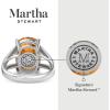 imageMartha Stewart 10 14 Carat Cushion Cut Gemstone Ring with Lab Grown Diamonds in Sterling Silver Choose Your GemstoneCitrine