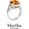 imageMartha Stewart 10 14 Carat Cushion Cut Gemstone Ring with Lab Grown Diamonds in Sterling Silver Choose Your GemstoneCitrine