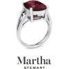 imageMartha Stewart 10 14 Carat Cushion Cut Gemstone Ring with Lab Grown Diamonds in Sterling Silver Choose Your GemstoneGarnet