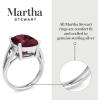 imageMartha Stewart 10 14 Carat Cushion Cut Gemstone Ring with Lab Grown Diamonds in Sterling Silver Choose Your GemstoneGarnet