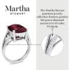 imageMartha Stewart 10 14 Carat Cushion Cut Gemstone Ring with Lab Grown Diamonds in Sterling Silver Choose Your GemstoneGarnet