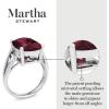 imageMartha Stewart 10 14 Carat Cushion Cut Gemstone Ring with Lab Grown Diamonds in Sterling Silver Choose Your GemstoneGarnet