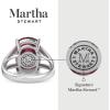 imageMartha Stewart 10 14 Carat Cushion Cut Gemstone Ring with Lab Grown Diamonds in Sterling Silver Choose Your GemstoneGarnet