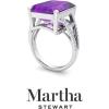 imageMartha Stewart 10 14 Carat Emerald Cut Gemstone Ring with Lab Grown Diamonds in Sterling Silver Choose Your GemstoneAmethyst