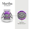 imageMartha Stewart 10 14 Carat Emerald Cut Gemstone Ring with Lab Grown Diamonds in Sterling Silver Choose Your GemstoneAmethyst