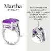 imageMartha Stewart 10 14 Carat Emerald Cut Gemstone Ring with Lab Grown Diamonds in Sterling Silver Choose Your GemstoneAmethyst