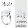 imageMartha Stewart 10 14 Carat Emerald Cut Gemstone Ring with Lab Grown Diamonds in Sterling Silver Choose Your GemstoneAquamarine