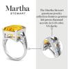 imageMartha Stewart 10 14 Carat Emerald Cut Gemstone Ring with Lab Grown Diamonds in Sterling Silver Choose Your GemstoneCitrine