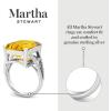 imageMartha Stewart 10 14 Carat Emerald Cut Gemstone Ring with Lab Grown Diamonds in Sterling Silver Choose Your GemstoneCitrine