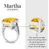 imageMartha Stewart 10 14 Carat Emerald Cut Gemstone Ring with Lab Grown Diamonds in Sterling Silver Choose Your GemstoneCitrine