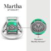 imageMartha Stewart 10 14 Carat Emerald Cut Gemstone Ring with Lab Grown Diamonds in Sterling Silver Choose Your GemstoneEmerald