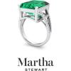 imageMartha Stewart 10 14 Carat Emerald Cut Gemstone Ring with Lab Grown Diamonds in Sterling Silver Choose Your GemstoneEmerald