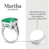 imageMartha Stewart 10 14 Carat Emerald Cut Gemstone Ring with Lab Grown Diamonds in Sterling Silver Choose Your GemstoneEmerald