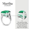 imageMartha Stewart 10 14 Carat Emerald Cut Gemstone Ring with Lab Grown Diamonds in Sterling Silver Choose Your GemstoneEmerald