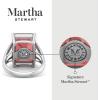imageMartha Stewart 10 14 Carat Emerald Cut Gemstone Ring with Lab Grown Diamonds in Sterling Silver Choose Your GemstoneGarnet