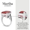 imageMartha Stewart 10 14 Carat Emerald Cut Gemstone Ring with Lab Grown Diamonds in Sterling Silver Choose Your GemstoneGarnet