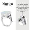 imageMartha Stewart 10 14 Carat Emerald Cut Gemstone Ring with Lab Grown Diamonds in Sterling Silver Choose Your GemstoneOpal