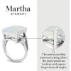 imageMartha Stewart 10 14 Carat Emerald Cut Gemstone Ring with Lab Grown Diamonds in Sterling Silver Choose Your GemstoneOpal