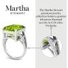 imageMartha Stewart 10 14 Carat Emerald Cut Gemstone Ring with Lab Grown Diamonds in Sterling Silver Choose Your GemstonePeridot