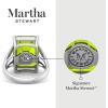 imageMartha Stewart 10 14 Carat Emerald Cut Gemstone Ring with Lab Grown Diamonds in Sterling Silver Choose Your GemstonePeridot