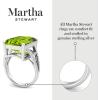 imageMartha Stewart 10 14 Carat Emerald Cut Gemstone Ring with Lab Grown Diamonds in Sterling Silver Choose Your GemstonePeridot