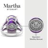 imageMartha Stewart 10 14 Carat Oval Shape Gemstone Ring with Lab Grown Diamonds in Sterling Silver ChoAmethyst