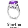 imageMartha Stewart 10 14 Carat Oval Shape Gemstone Ring with Lab Grown Diamonds in Sterling Silver ChoAmethyst