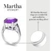 imageMartha Stewart 10 14 Carat Oval Shape Gemstone Ring with Lab Grown Diamonds in Sterling Silver ChoAmethyst