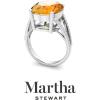 imageMartha Stewart 10 14 Carat Oval Shape Gemstone Ring with Lab Grown Diamonds in Sterling Silver ChoCitrine