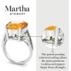 imageMartha Stewart 10 14 Carat Oval Shape Gemstone Ring with Lab Grown Diamonds in Sterling Silver ChoCitrine