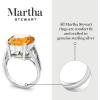 imageMartha Stewart 10 14 Carat Oval Shape Gemstone Ring with Lab Grown Diamonds in Sterling Silver ChoCitrine