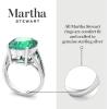 imageMartha Stewart 10 14 Carat Oval Shape Gemstone Ring with Lab Grown Diamonds in Sterling Silver ChoEmerald