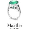 imageMartha Stewart 10 14 Carat Oval Shape Gemstone Ring with Lab Grown Diamonds in Sterling Silver ChoEmerald