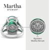 imageMartha Stewart 10 14 Carat Oval Shape Gemstone Ring with Lab Grown Diamonds in Sterling Silver ChoEmerald