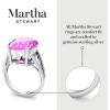 imageMartha Stewart 10 14 Carat Oval Shape Gemstone Ring with Lab Grown Diamonds in Sterling Silver ChoPink Sapphire