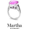 imageMartha Stewart 10 14 Carat Oval Shape Gemstone Ring with Lab Grown Diamonds in Sterling Silver ChoPink Sapphire