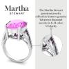 imageMartha Stewart 10 14 Carat Oval Shape Gemstone Ring with Lab Grown Diamonds in Sterling Silver ChoPink Sapphire