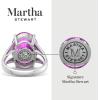 imageMartha Stewart 10 14 Carat Oval Shape Gemstone Ring with Lab Grown Diamonds in Sterling Silver ChoPink Sapphire