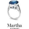 imageMartha Stewart 10 14 Carat Oval Shape Gemstone Ring with Lab Grown Diamonds in Sterling Silver ChoSapphire