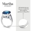 imageMartha Stewart 10 14 Carat Oval Shape Gemstone Ring with Lab Grown Diamonds in Sterling Silver ChoSapphire
