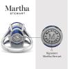 imageMartha Stewart 10 14 Carat Oval Shape Gemstone Ring with Lab Grown Diamonds in Sterling Silver ChoSapphire