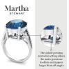 imageMartha Stewart 10 14 Carat Oval Shape Gemstone Ring with Lab Grown Diamonds in Sterling Silver ChoSapphire