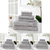 imageMartha Stewart 100 Cotton Bath Towels Set of 6 Piece 2 Bath Towels 2 Hand Towels 2 Washcloths Quick Dry Towels Soft ampamp Absorbent Bathroom Essentials BeigeSilver