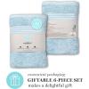 imageMartha Stewart 100 Cotton Bath Towels Set of 6 Piece 2 Bath Towels 2 Hand Towels 2 Washcloths Quick Dry Towels Soft ampamp Absorbent Bathroom Essentials BeigeSpa Blue