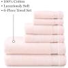 imageMartha Stewart 100 Cotton Bath Towels Set of 6 Piece 2 Bath Towels 2 Hand Towels 2 Washcloths Quick Dry Towels Soft ampamp Absorbent Bathroom Essentials BeigeX Blush Pink