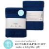 imageMartha Stewart 100 Cotton Bath Towels Set of 6 Piece 2 Bath Towels 2 Hand Towels 2 Washcloths Quick Dry Towels Soft ampamp Absorbent Bathroom Essentials BeigeNavy