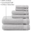 imageMartha Stewart 100 Cotton Bath Towels Set of 6 Piece 2 Bath Towels 2 Hand Towels 2 Washcloths Quick Dry Towels Soft ampamp Absorbent Bathroom Essentials BeigeLight Gray