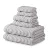 imageMartha Stewart 100 Cotton Bath Towels Set of 6 Piece 2 Bath Towels 2 Hand Towels 2 Washcloths Quick Dry Towels Soft ampamp Absorbent Bathroom Essentials BeigeTextured Light Gray